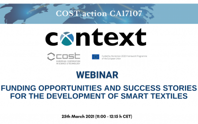 CONTEXT has organized a webinar to present funding opportunities and success stories for the development of smart textiles