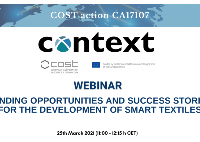 CONTEXT has organized a webinar to present funding opportunities and success stories for the development of smart textiles