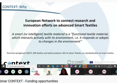 CONTEXT organizes a webinar to present funding opportunities and success stories for the development of smart textiles
